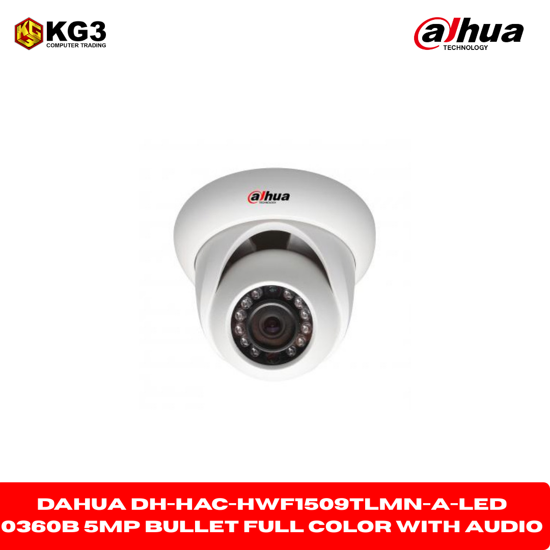 Dahua DH-HAC-HWF1509TLMN-A-LED 0360B 5MP Bullet Full Color With Audio