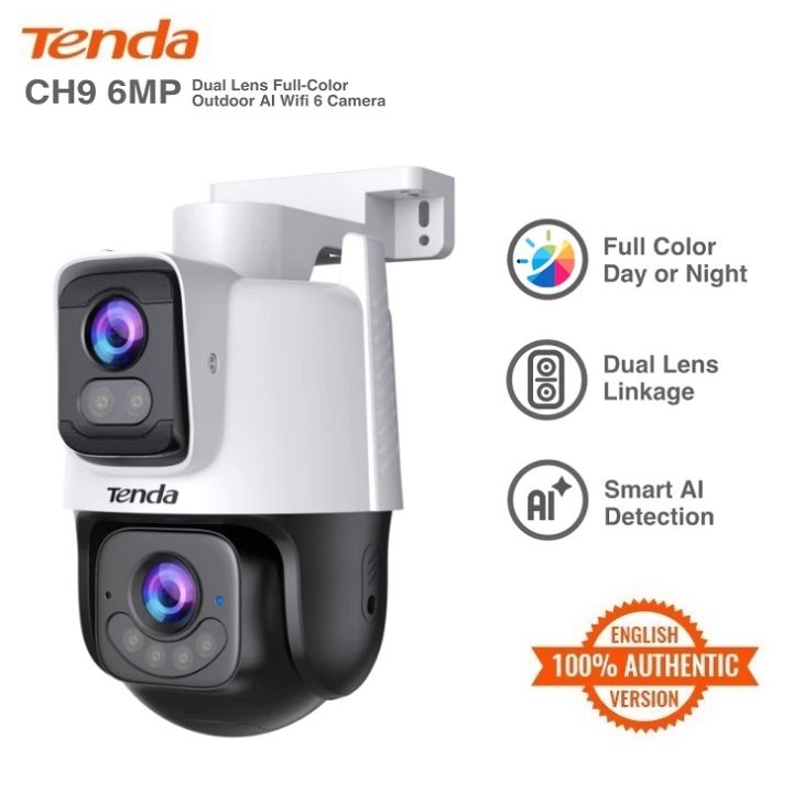 Tenda CH9 Outdoor Smart Full Color 6MP Dual-Lens Security WiFi Camera