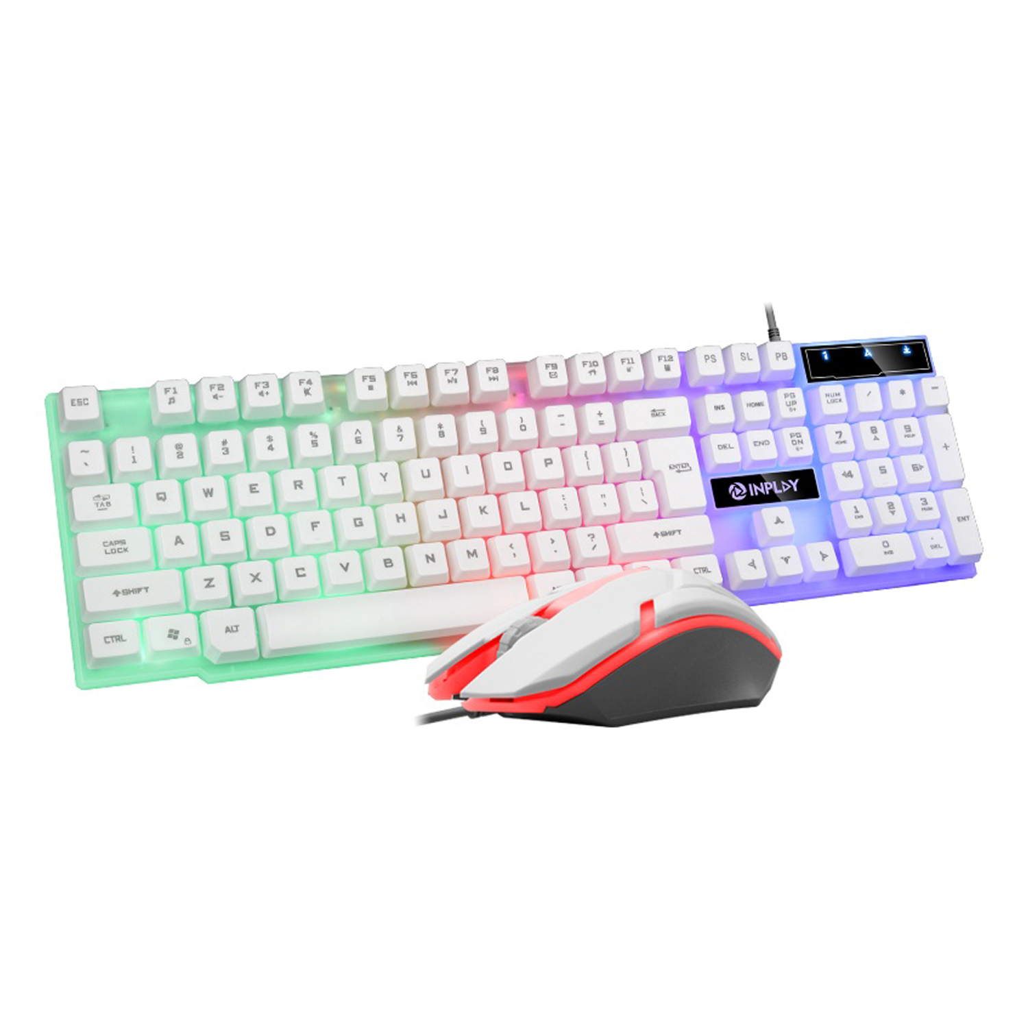 Inplay STX200 RGB Keyboard and Mouse Combo WHITE