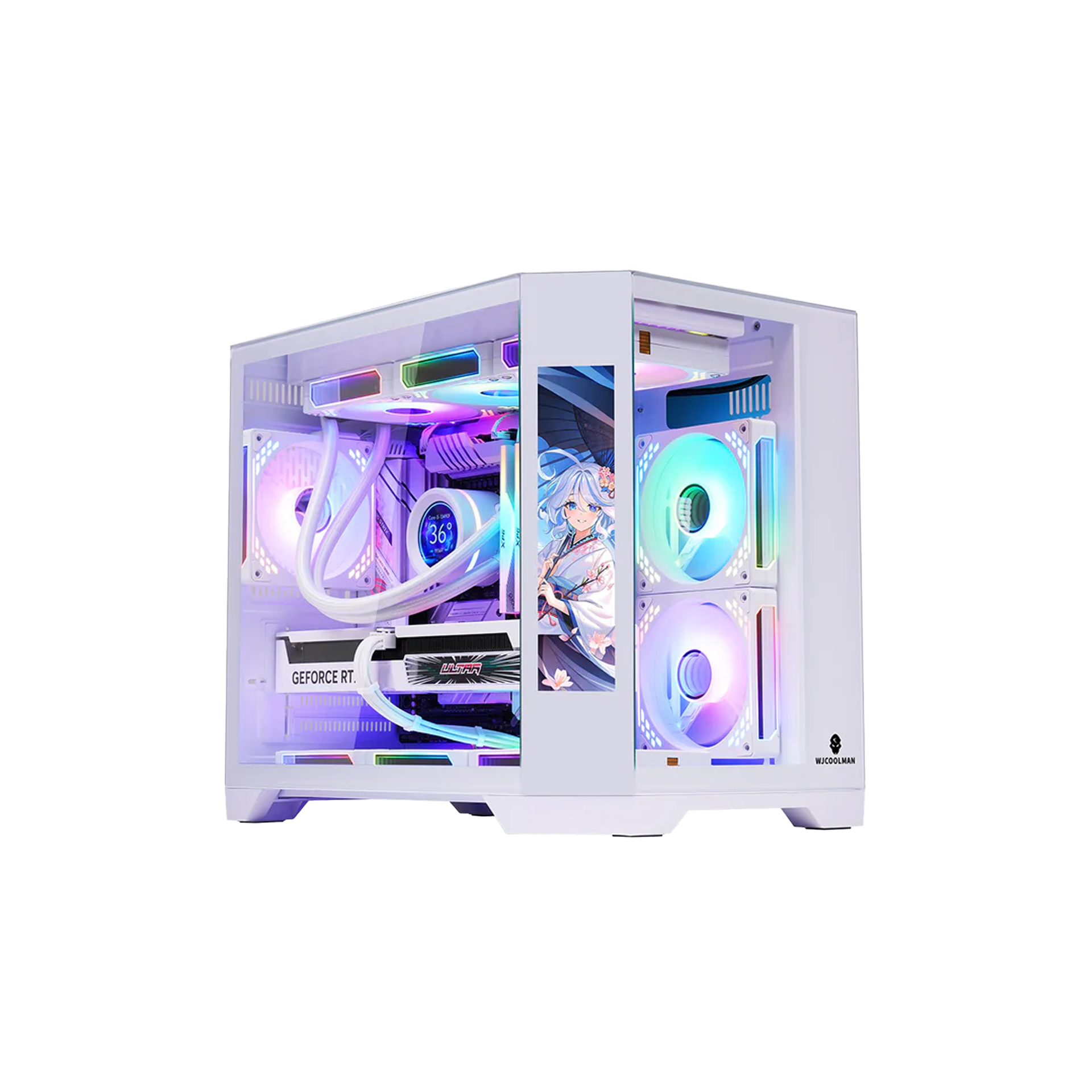 WJ Coolman DREAMER F-ATX Case with Digital Screen WHITE