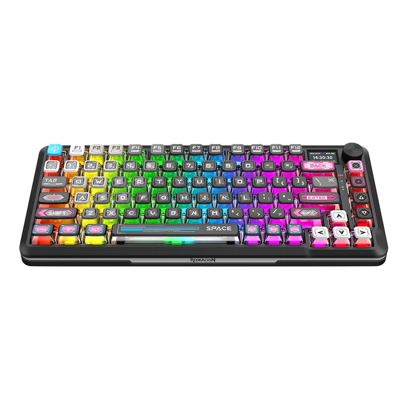 REDRAGON KEYBOARD WIRELESS (K708MC-RGB-PRO) FLEKACT PRO W/ LCD SCREEN