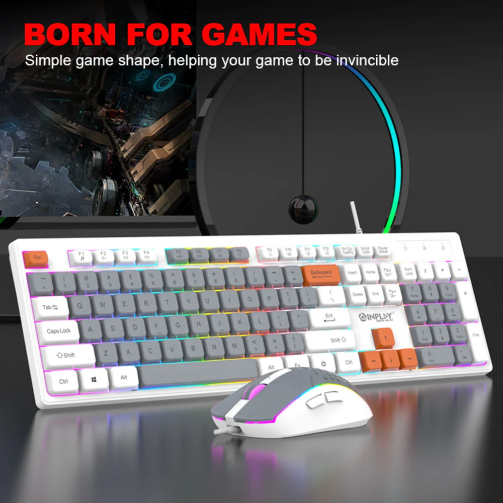 Inplay STX380 Keyboard Mouse Combo | WHITE GREY MIX view 3