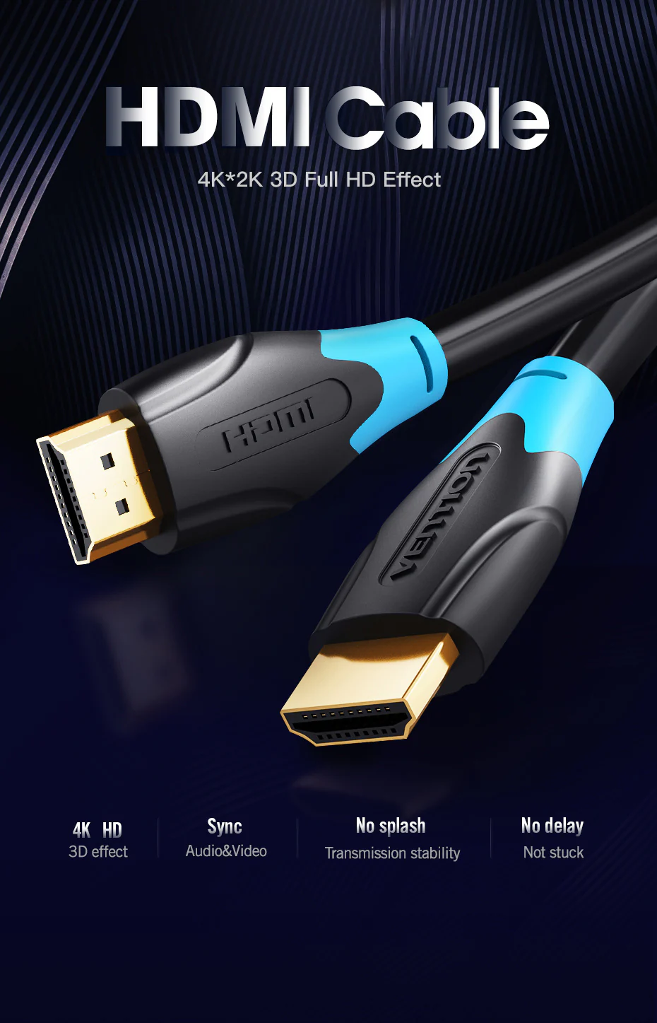 Vention AACBF HDMI Cable 1M view 2