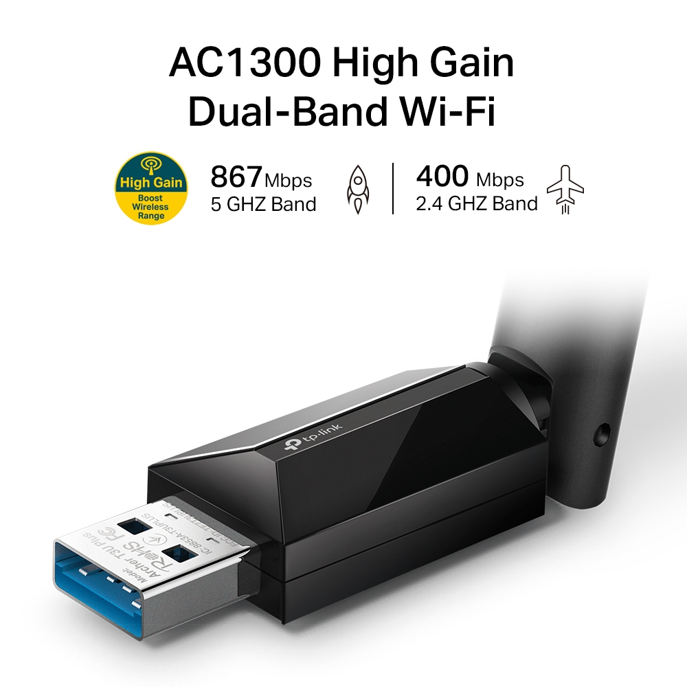 TP-LINK Archer T3U Plus AC1300 High Gain Dual Band Wi-Fi USB Adapter view 3